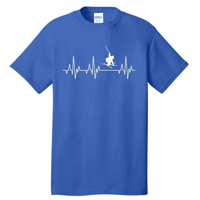 Skiing Skiing Skiing Skiers Winter Sports Heartbeat Meaningful Gift Tall T-Shirt