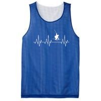 Skiing Skiing Skiing Skiers Winter Sports Heartbeat Meaningful Gift Mesh Reversible Basketball Jersey Tank