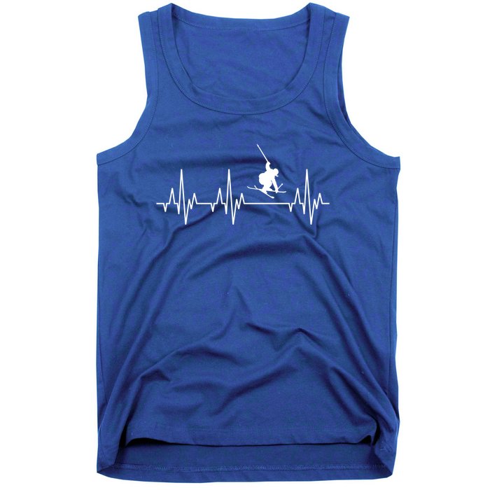 Skiing Skiing Skiing Skiers Winter Sports Heartbeat Meaningful Gift Tank Top