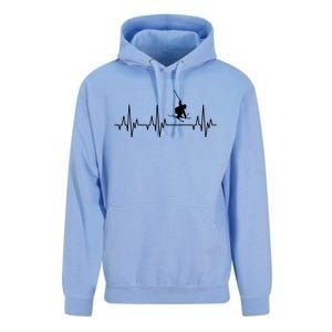 Skiing Skiing Skiing Skiers Winter Sports Heartbeat Meaningful Gift Unisex Surf Hoodie