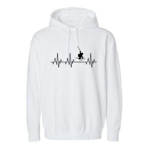 Skiing Skiing Skiing Skiers Winter Sports Heartbeat Meaningful Gift Garment-Dyed Fleece Hoodie