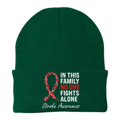 Stroke Survivor Stroke Awareness Red Ribbon Knit Cap Winter Beanie