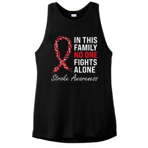 Stroke Survivor Stroke Awareness Red Ribbon Ladies PosiCharge Tri-Blend Wicking Tank