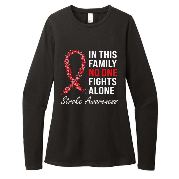 Stroke Survivor Stroke Awareness Red Ribbon Womens CVC Long Sleeve Shirt