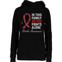 Stroke Survivor Stroke Awareness Red Ribbon Womens Funnel Neck Pullover Hood