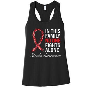 Stroke Survivor Stroke Awareness Red Ribbon Women's Racerback Tank