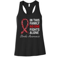 Stroke Survivor Stroke Awareness Red Ribbon Women's Racerback Tank