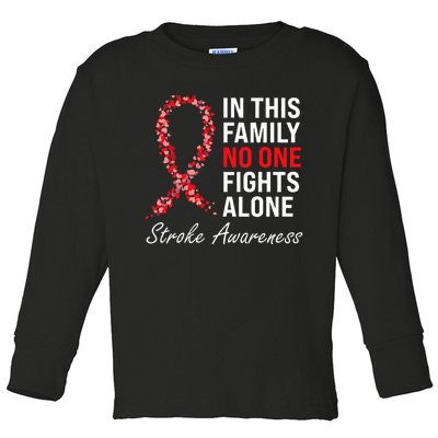 Stroke Survivor Stroke Awareness Red Ribbon Toddler Long Sleeve Shirt