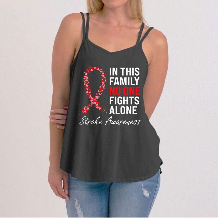 Stroke Survivor Stroke Awareness Red Ribbon Women's Strappy Tank