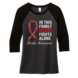 Stroke Survivor Stroke Awareness Red Ribbon Women's Tri-Blend 3/4-Sleeve Raglan Shirt