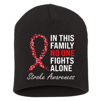 Stroke Survivor Stroke Awareness Red Ribbon Short Acrylic Beanie