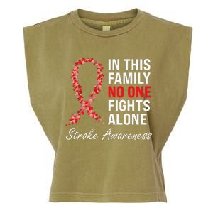 Stroke Survivor Stroke Awareness Red Ribbon Garment-Dyed Women's Muscle Tee