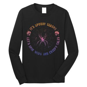 Spooky Season Spin Webs Creepy Tales Halloween Spider Lover Long Sleeve Shirt