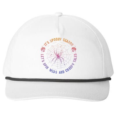 Spooky Season Spin Webs Creepy Tales Halloween Spider Lover Snapback Five-Panel Rope Hat