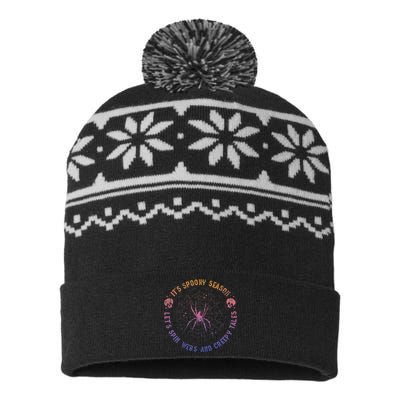 Spooky Season Spin Webs Creepy Tales Halloween Spider Lover USA-Made Snowflake Beanie