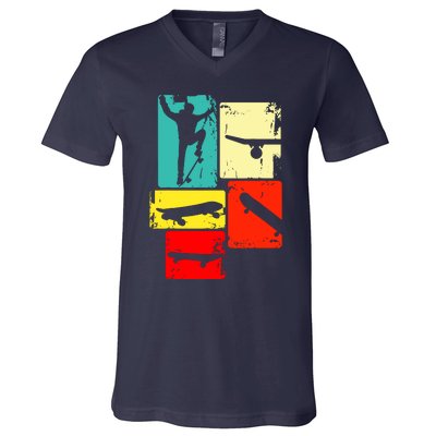 Skater Skateboarder V-Neck T-Shirt