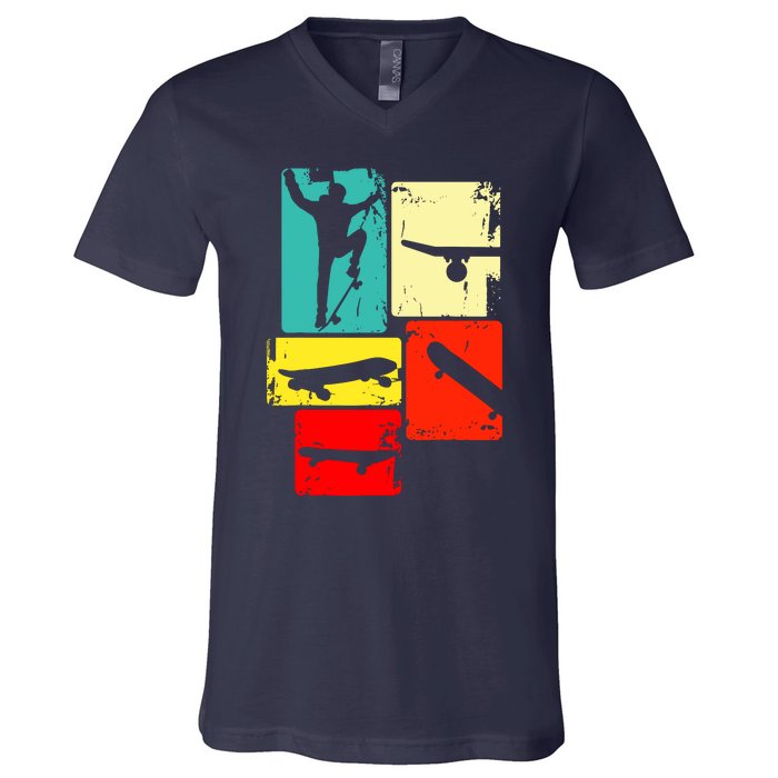 Skater Skateboarder V-Neck T-Shirt