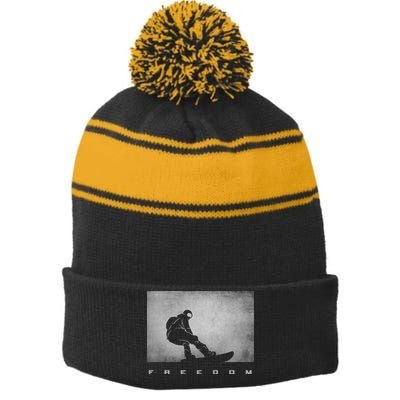 Snowboard Snowboarding Snowboarder Snowboard Stripe Pom Pom Beanie