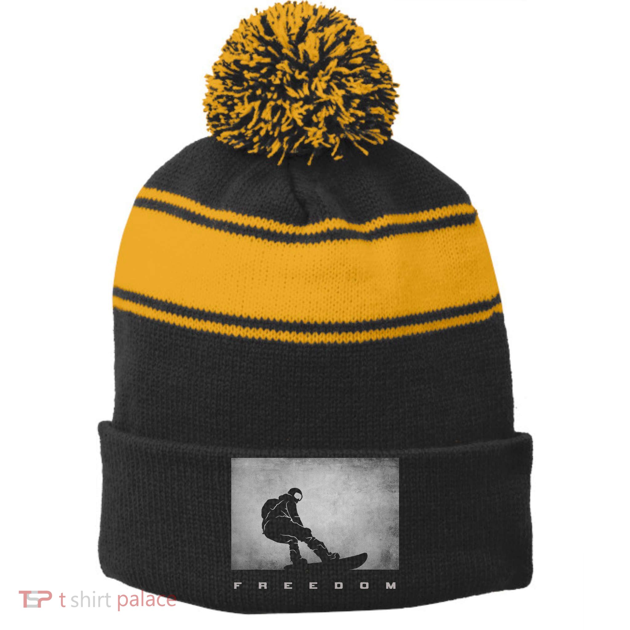 Snowboard Snowboarding Snowboarder Snowboard Stripe Pom Pom Beanie