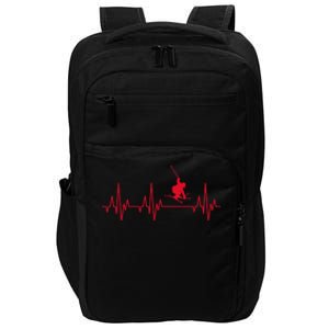 Skiing Skiing Skiing Skiers Winter Sports Heartbeat Gift Impact Tech Backpack