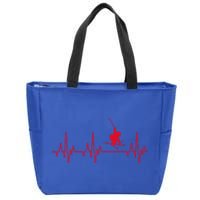 Skiing Skiing Skiing Skiers Winter Sports Heartbeat Gift Zip Tote Bag