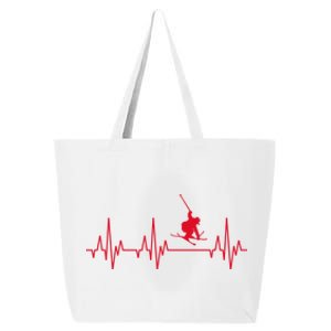 Skiing Skiing Skiing Skiers Winter Sports Heartbeat Gift 25L Jumbo Tote