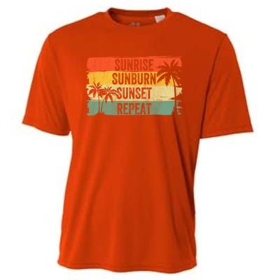 Sunrise Sunburn Sunset Repeat Summer Vacation Beach Outfit Gift Cooling Performance Crew T-Shirt