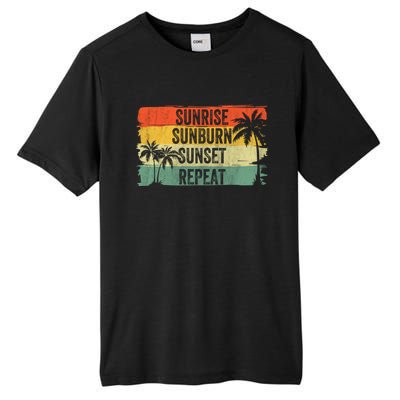 Sunrise Sunburn Sunset Repeat Summer Vacation Beach Outfit Gift Tall Fusion ChromaSoft Performance T-Shirt