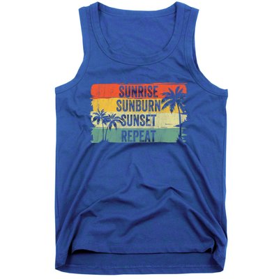 Sunrise Sunburn Sunset Repeat Summer Vacation Beach Outfit Gift Tank Top