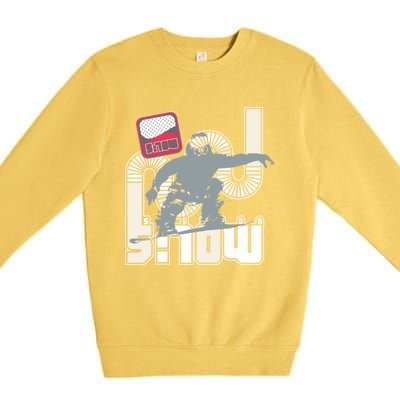 Snow Skiing Ski Graphic Gift Premium Crewneck Sweatshirt