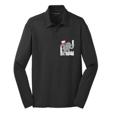 Snow Skiing Ski Graphic Gift Silk Touch Performance Long Sleeve Polo