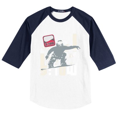 Snow Skiing Ski Graphic Gift Baseball Sleeve Shirt