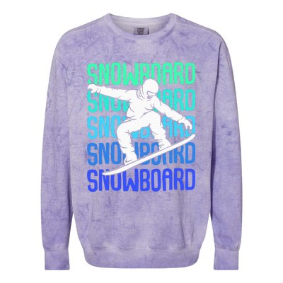 Snowboard Snowboarder Snowboarding Colorblast Crewneck Sweatshirt