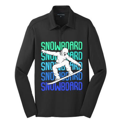 Snowboard Snowboarder Snowboarding Silk Touch Performance Long Sleeve Polo