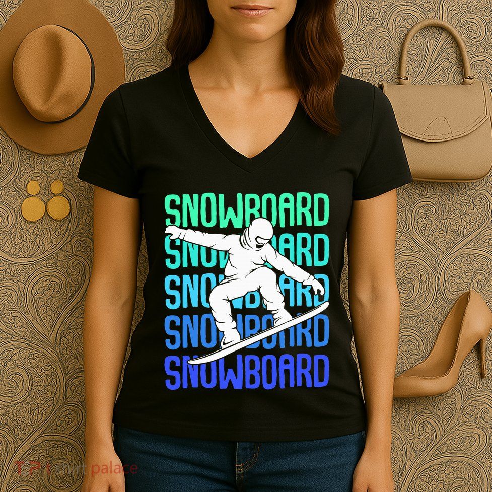 Snowboard Snowboarder Snowboarding Women's V-Neck T-Shirt