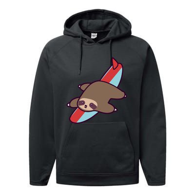 Surfing Sloth Performance Fleece Hoodie