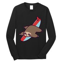 Surfing Sloth Long Sleeve Shirt