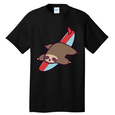 Surfing Sloth Tall T-Shirt