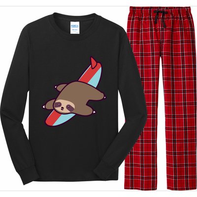 Surfing Sloth Long Sleeve Pajama Set