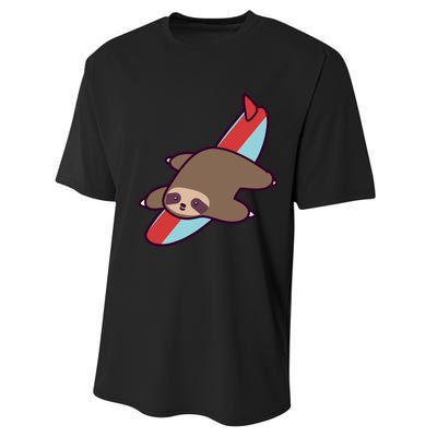 Surfing Sloth Performance Sprint T-Shirt