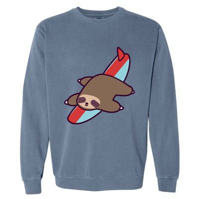 Surfing Sloth Garment-Dyed Sweatshirt