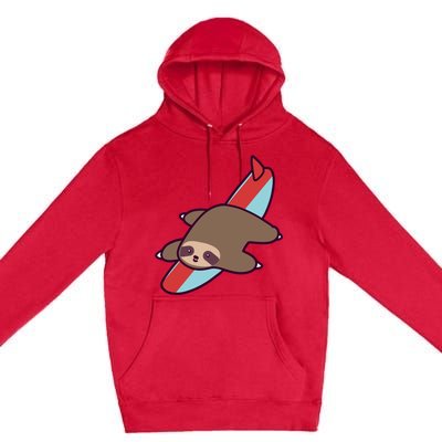 Surfing Sloth Premium Pullover Hoodie