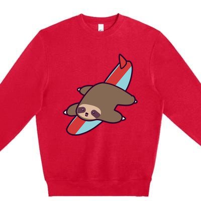 Surfing Sloth Premium Crewneck Sweatshirt