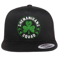 Shenanigans Squad Shamrocks Irish Funny St Patricks Day Flat Bill Trucker Hat