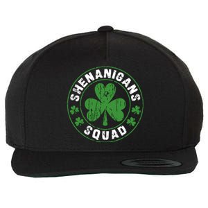 Shenanigans Squad Shamrocks Irish Funny St Patricks Day Wool Snapback Cap