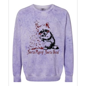 Sorta Santa Sorta Feral Christmas Feral Girl Colorblast Crewneck Sweatshirt