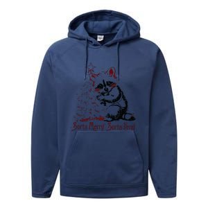 Sorta Santa Sorta Feral Christmas Feral Girl Performance Fleece Hoodie