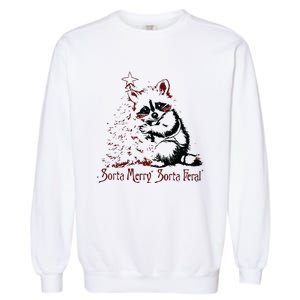 Sorta Santa Sorta Feral Christmas Feral Girl Garment-Dyed Sweatshirt