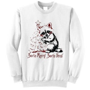 Sorta Santa Sorta Feral Christmas Feral Girl Sweatshirt