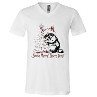 Sorta Santa Sorta Feral Christmas Feral Girl V-Neck T-Shirt